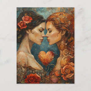 Valentinstag Frauen LGBTQ Postkarte