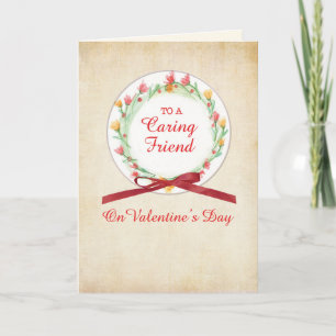 Valentinstag Freundschaftskranz von Blume Feiertagskarte
