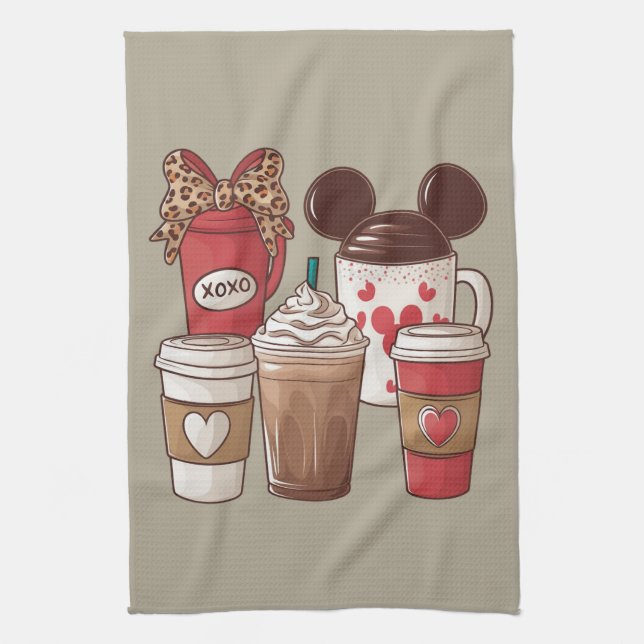 Valentinstag Funny Latte Coffee Lover Geschirrtuch (Vertikal)