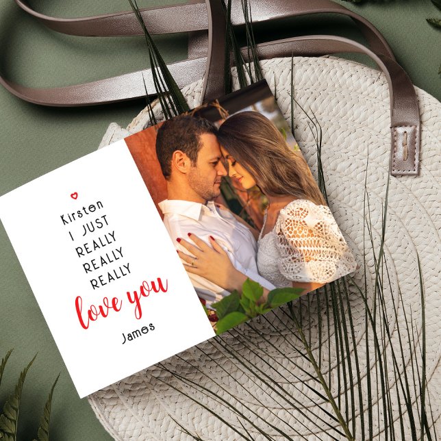 Valentinstag Funny Liebe Ihr Foto Name Mitteilungskarte (Von Creator hochgeladen)