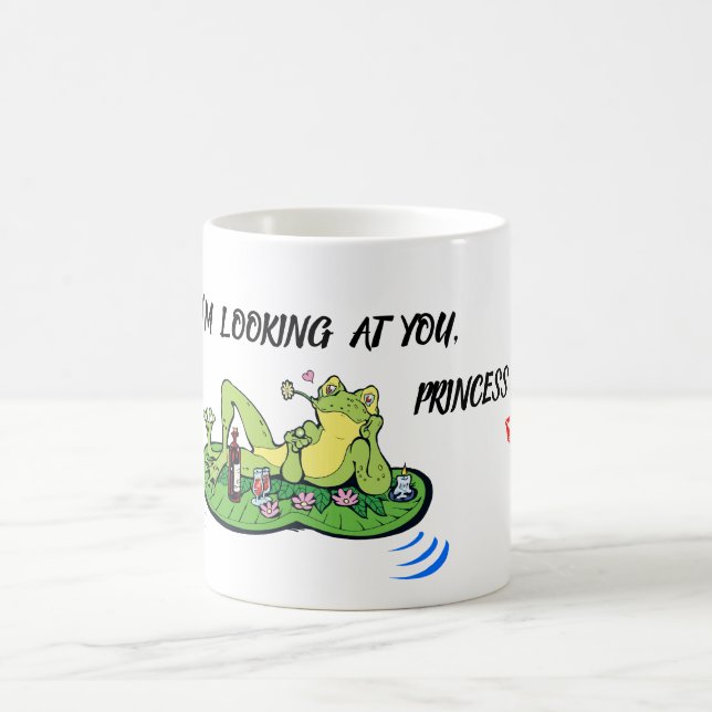 Valentinstag Funny Liebe Kiss Frog Kaffeetasse (Mittel)