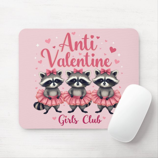 Valentinstag Funny Raccoon Niedlich Kawaii Mousepad (Mit Mouse)