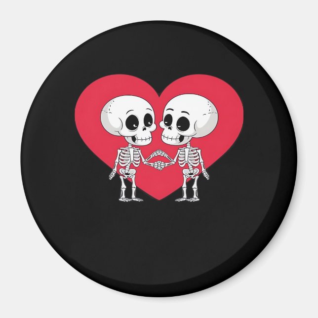 Valentinstag Funny Skeleton Handherz Magnet (Vorne)