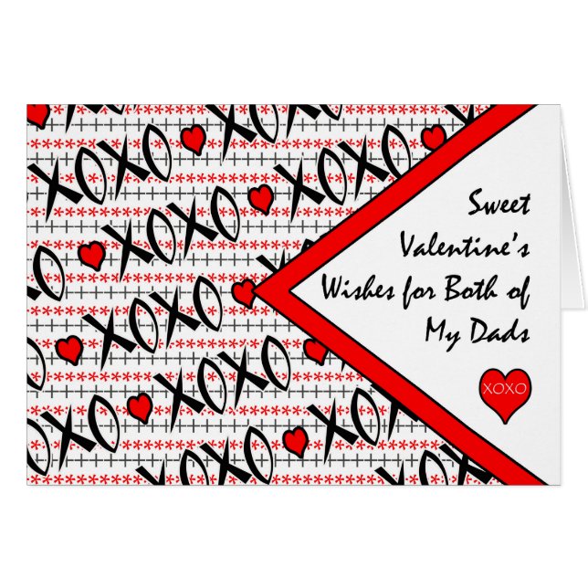 Valentinstag für beide meine Vater, XOXO Design (Vorderseite (Horizontal))