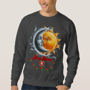 Valentinstag für die Sonne und den Mond auf Grau Sweatshirt