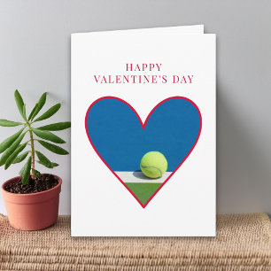 Valentinstag für Freundin - Tennis-Liebesherz Karte