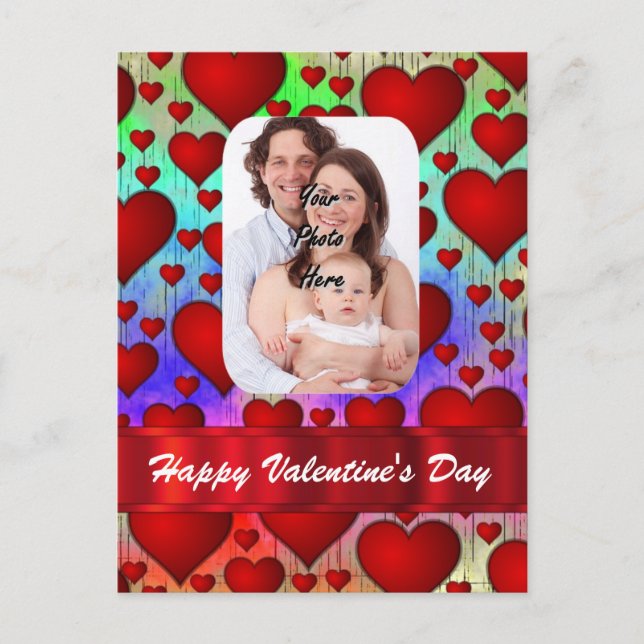 Valentinstag für Herzfotos Feiertagspostkarte (Vorderseite)