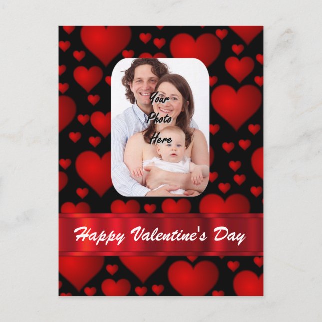 Valentinstag für Herzfotos Feiertagspostkarte (Vorderseite)