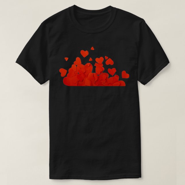 Valentinstag für niedliche Papierherze 2022 T-Shirt (Design vorne)