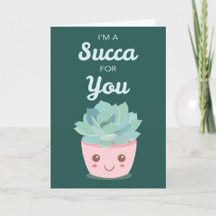 Valentinstag für Sie mit Kawaii Sukkulent Karte