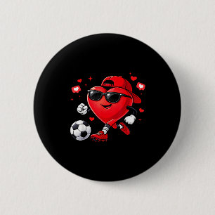 Valentinstag Fußball Herz spielt Fußball Jungen Button