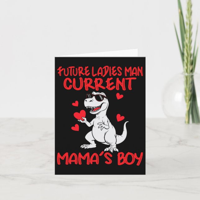 Valentinstag Future Ladys Man Current Mamas Boy Karte (Vorderseite)