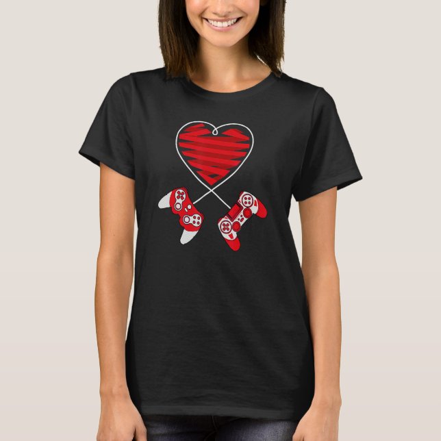 Valentinstag Gamer Controller Kids Boys Valentin T-Shirt (Vorderseite)