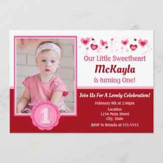 Valentinstag Geburtstag Einladung 1. Geburtstag