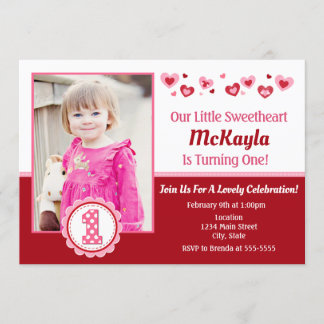 Valentinstag Geburtstag Einladung 1. Geburtstag