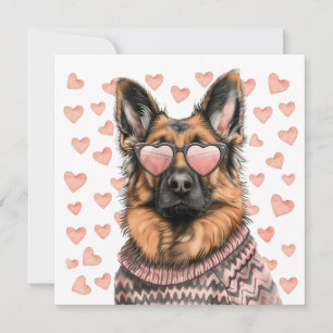 Valentinstag German Shepherd Dog Feiertagskarte