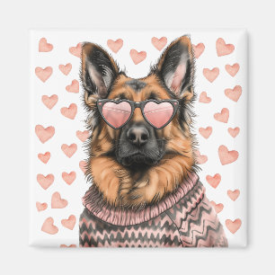 Valentinstag German Shepherd Dog Magnet