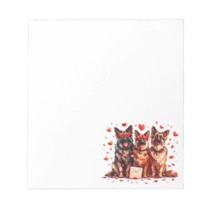 Valentinstag German Shepherd Hogs Notizblock