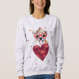 Valentinstag Geschenk Chihuahua Hund Sweatshirt