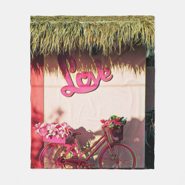 Valentinstag Geschenk für Biker Fleecedecke (Vorderseite)