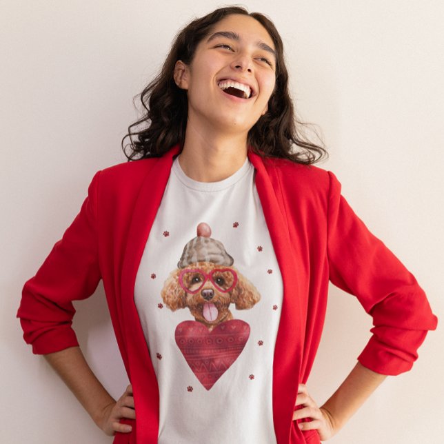 Valentinstag Geschenk Poodle Hund T-Shirt (Von Creator hochgeladen)