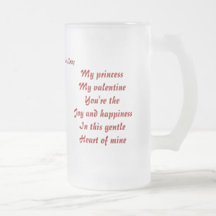 Valentinstag Geschenke - meine Prinzessin Mattglas Bierglas