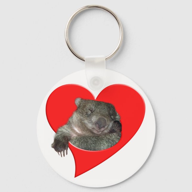 Valentinstag Geschenke, Wombat Liebe! Schlüsselanhänger (Vorderseite)