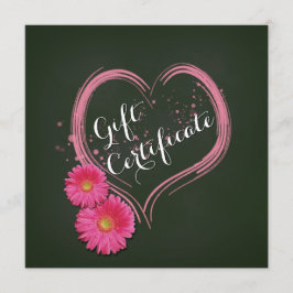 Valentinstag-Geschenkgutschein für Blume des rosa 