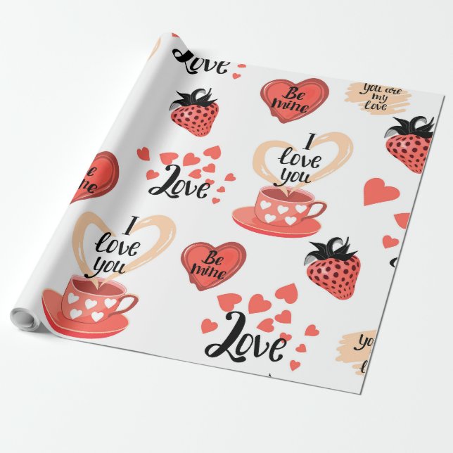 Valentinstag Geschenkpapier (Ungerollt)