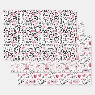 Valentinstag-Geschenkpapier Geschenkpapier Set