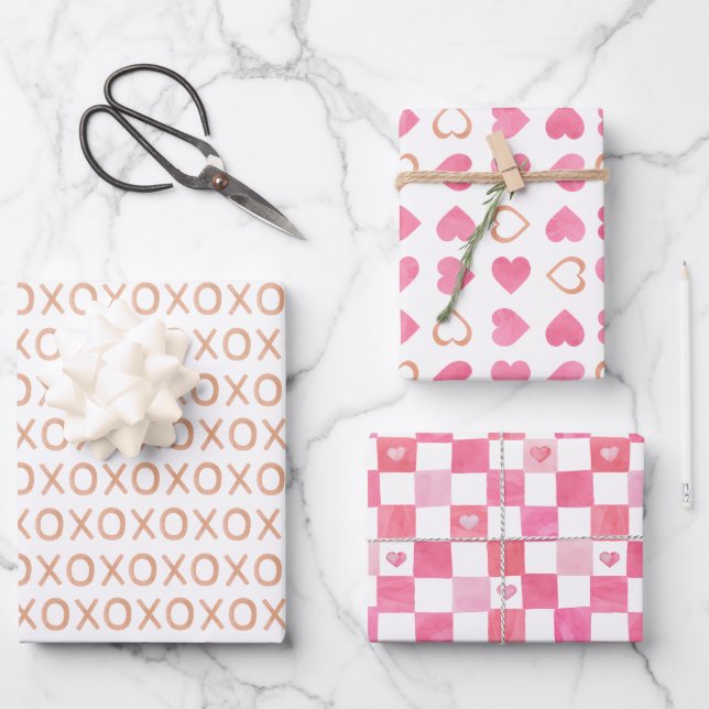 Valentinstag Geschenkpapier Set (Vorderseite)