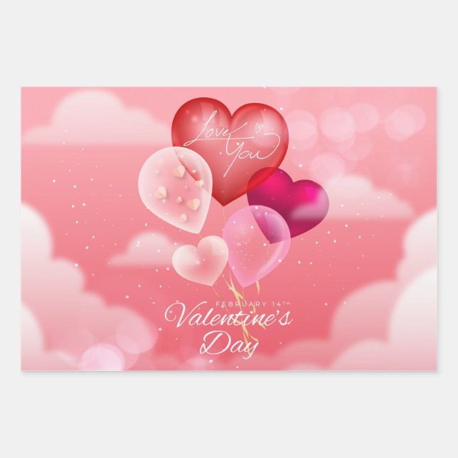 Valentinstag Geschenkpapier Set (Vorderseite)