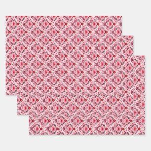 Valentinstag-Geschenkpapier-Set mit 3 flachen Böge Geschenkpapier Set