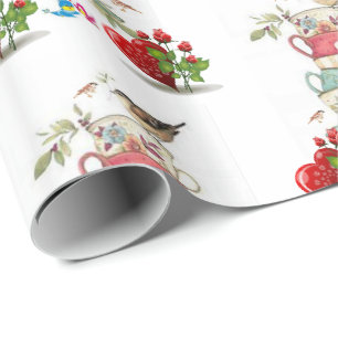 Valentinstag-Geschenkpapier Vogel Vintage Geschenkpapier