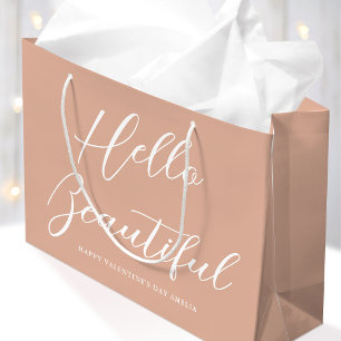 Valentinstag-Geschenktasche Elegantes Skript Pink Große Geschenktüte