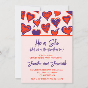 Valentinstag Geschlechter-Enthüllung Einladung Her