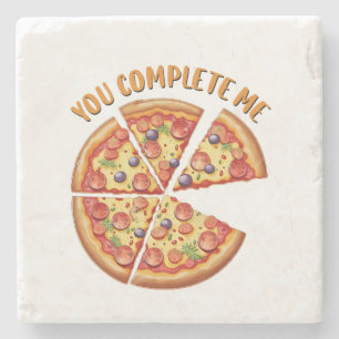 Valentinstag-Gesichtspizza Du Vervollständigst Mic Steinuntersetzer