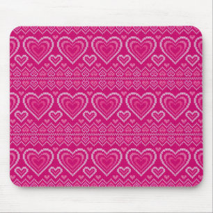 Valentinstag gestricktes Muster 2 Mousepad