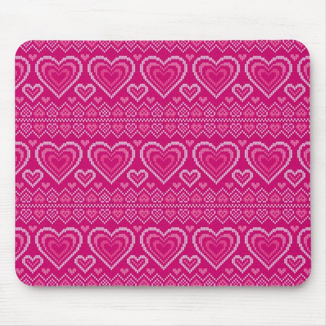 Valentinstag gestricktes Muster 2 Mousepad (Vorne)