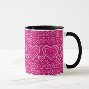 Valentinstag gestricktes Muster 2 Tasse