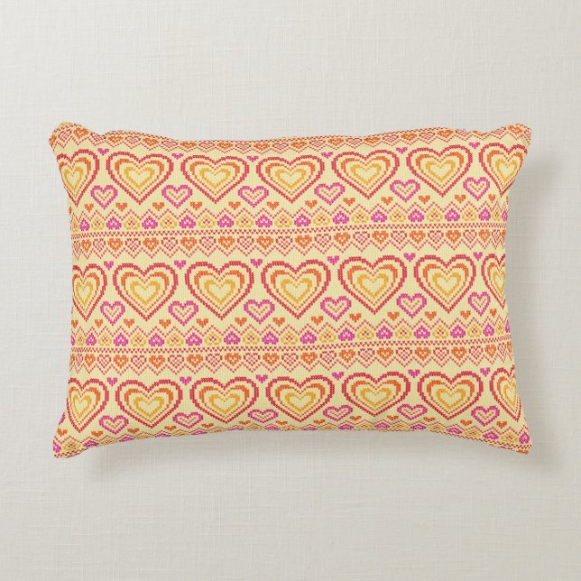 Valentinstag gestricktes Muster Dekokissen (Vorderseite)