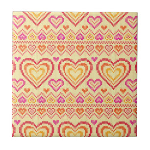 Valentinstag gestricktes Muster Fliese
