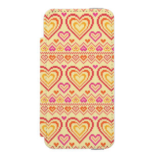 Valentinstag gestricktes Muster Incipio Watson™ iPhone 5 Geldbörsen Hülle