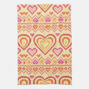 Valentinstag gestricktes Muster Küchentuch