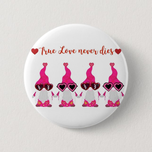 Valentinstag-Gnome Button (Vorderseite)
