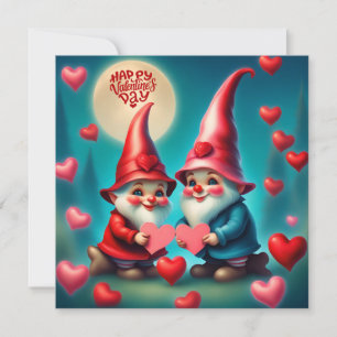 Valentinstag-Gnome Feiertagskarte