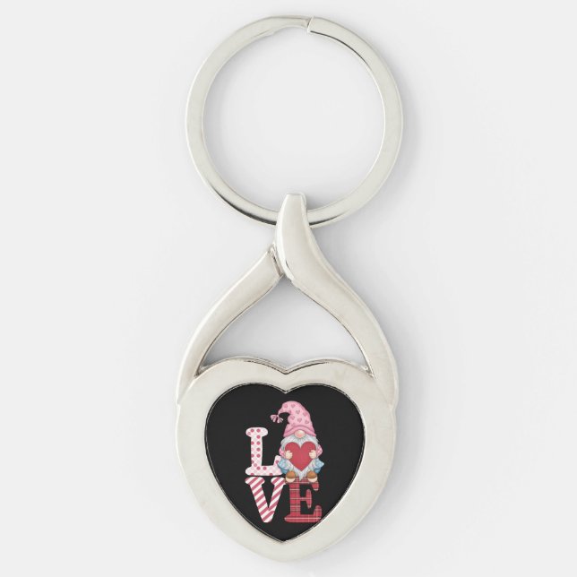 Valentinstag Gnome Liebe Couple Geschenke für sie Schlüsselanhänger (Vorderseite)