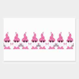Valentinstag Gnome Rechteckiger Aufkleber