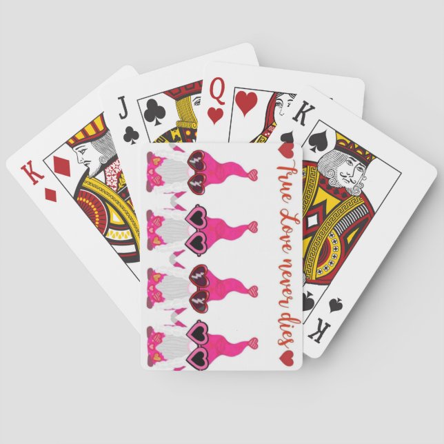 Valentinstag-Gnome Spielkarten (Rückseite)