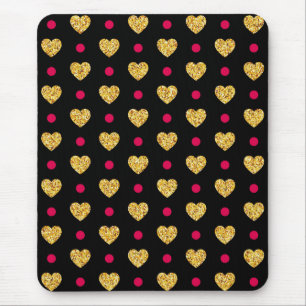 Valentinstag Gold Herz Muster-23655 Mousepad